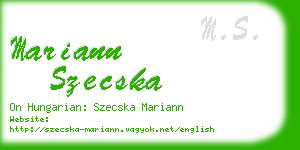 mariann szecska business card